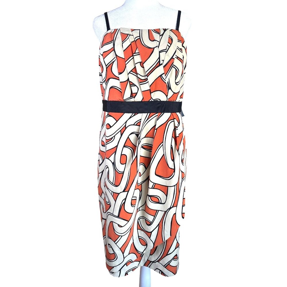 Eloquii Dress Strapless Size 14W Evening Cocktail Orange Black NWT